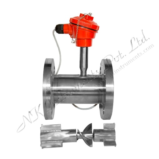 Helical Rotor Flow Sensor with Flange end Connections